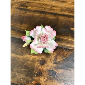 Andrea's flowers Dusty Rose With Bud- Porcelain